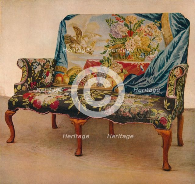 'Walnut Settee with Soho Tapestry, c1730', (1929). Artist: Unknown.