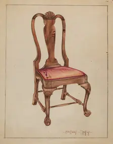 Walnut Side Chair, 1936. Creator: Michael Trekur
