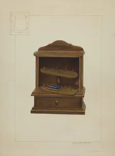 Walnut Spool Cabinet, c. 1938. Creator: Edward L Loper