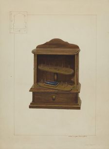 Walnut Spool Cabinet, c. 1938. Creator: Edward L Loper