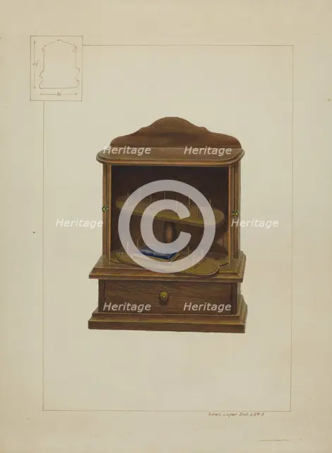Walnut Spool Cabinet, c. 1938. Creator: Edward L Loper.