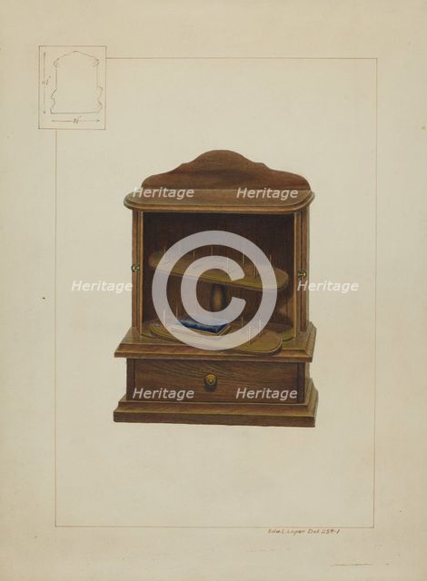 Walnut Spool Cabinet, c. 1938. Creator: Edward L Loper.
