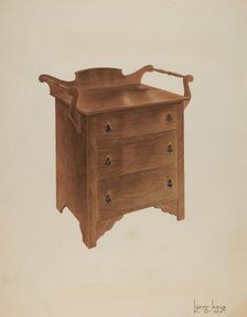 Walnut Wash Stand, c. 1941. Creator: Harry King