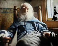 Walt Whitman in Camden, N.J., c. 1891. Creator: Thomas Eakins