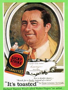 Walter Hagen advertising Lucky Strike cigarettes, c1930. Creator: Unknown