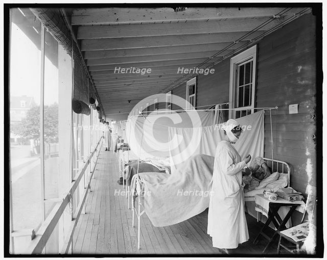 Walter Reed Hospital Flu Ward, between 1910 and 1920. Creator: Harris & Ewing.