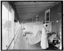 Walter Reed Hospital Flu Ward, between 1910 and 1920. Creator: Harris & Ewing
