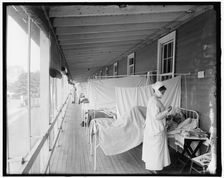 Walter Reed Hospital Flu Ward, between 1910 and 1920. Creator: Harris & Ewing
