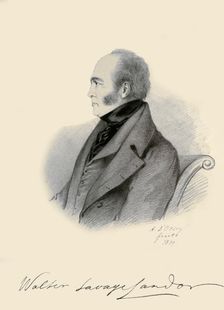 Walter Savage Landor 1839. Creators: Alfred d'Orsay, Richard James Lane