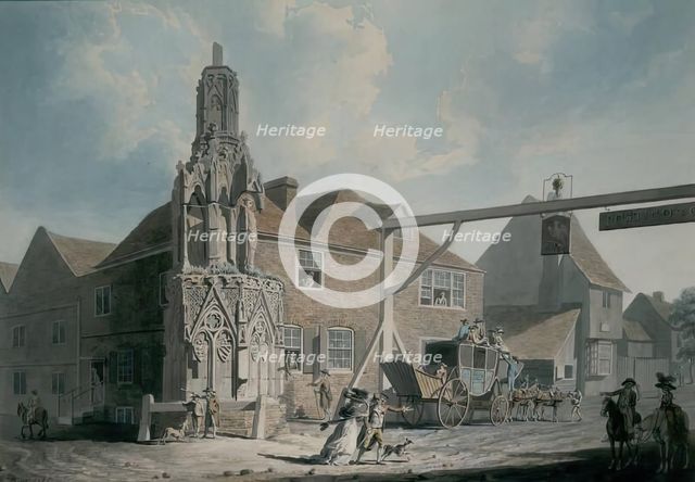 Waltham Cross and Post Coach, 1786. Creator: Edward Dayes.