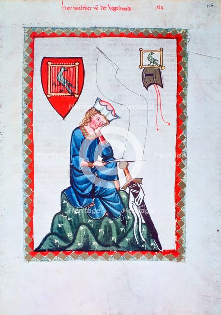 Walther von der Vogelweide, 1304-1340. Artist: Unknown
