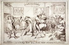 Waltzing! Or a peep into the Royal Brothel, Spring Gardens London, c1816. Artist: Isaac Robert Cruikshank