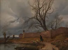 Wanderer in the Storm, 1835. Creator: Julius von Leypold