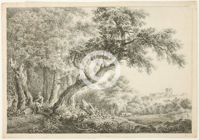 Wanderer Resting in the Forest, n.d. Creator: Martin von Molitor.