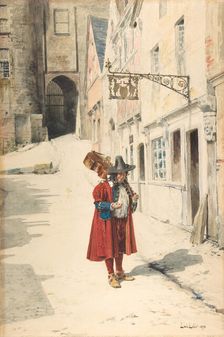 Wandering Minstrel; Old Nuremberg, 1843-84. Creator: Louis Leloir