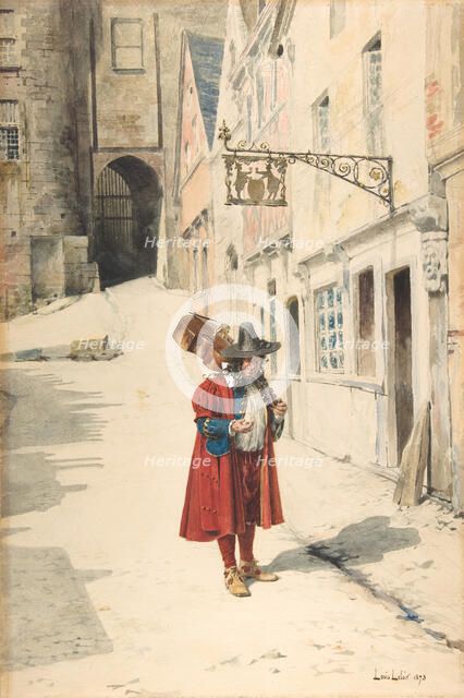 Wandering Minstrel; Old Nuremberg, 1843-84. Creator: Louis Leloir.