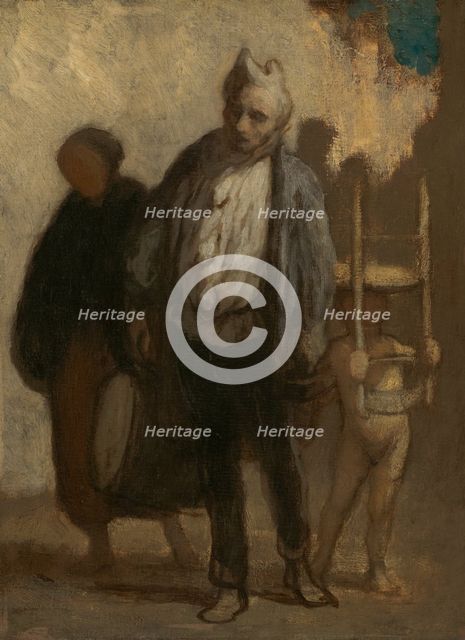 Wandering Saltimbanques, 1847/1850. Creator: Honore Daumier.