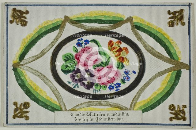 Wandle Blättchen mandle hin, Wo ich in Gedanken bin (valentine), n.d. Creator: Unknown.