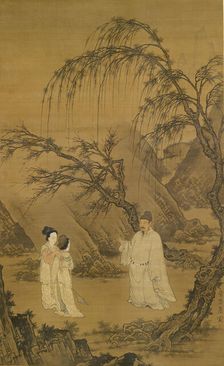 Wang Xianzhi [Wang Hsien-Chih] and Two Wives Among Willows and Rocks, 1500-1525. Creator: Du Jin