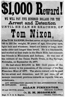 Wanted poster for the outlaw Tom Nixon, c1877 (1954)