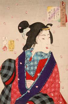 Wanting to Meet Someone: A Courtesan of the Kaei Period (1848-1853), 1888. Creator: Tsukioka Yoshitoshi