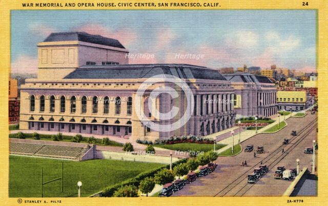 War Memorial Opera House and Veterans Building, Civic Center, San Francisco, California, USA, 1932. Artist: Unknown