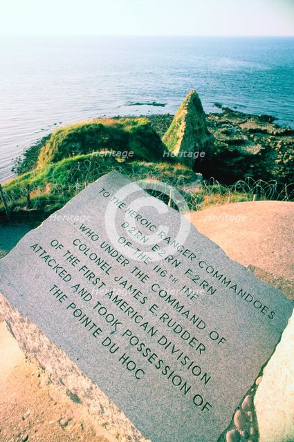 War memorial at the Pointe du Hoc near Omaha Beach, Normandy, France