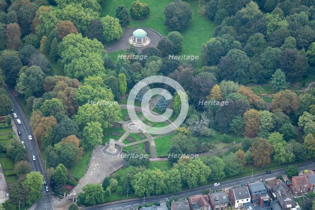 War memorial and bandstand in Clifton Park, Rotherham, 2023. Creator: Robyn Andrews.