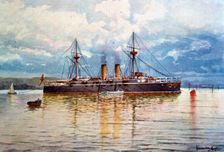 War Navy - Battleship 2nd, class Infanta María Teresa 1897. Creator: Hernandez Monjo, Francisco (1862-1937)