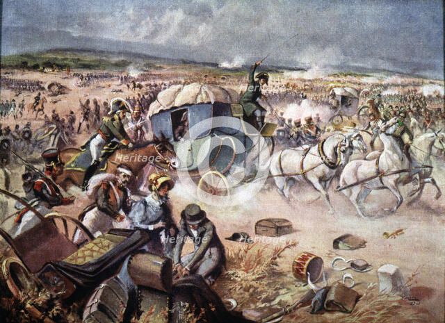 War of Independence, French retreat with King Jose Bonaparte after being defeated at Vitoria on J…