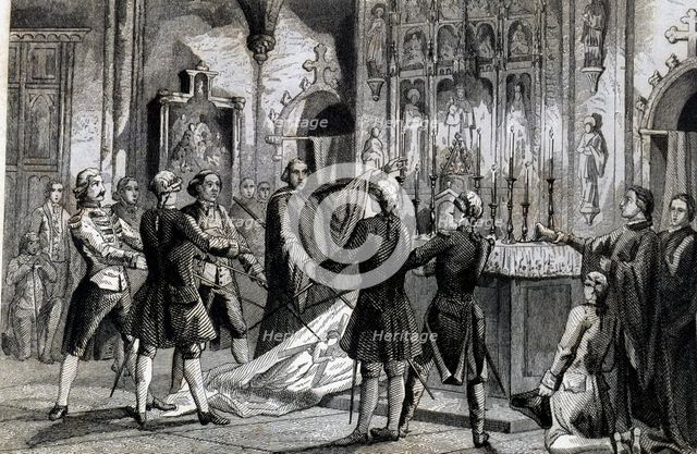 War of Succession, oath of the Captains of Barcelona in which the command of the troops to Don An…