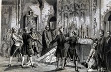 War of Succession, oath of the Captains of Barcelona in which the command of the troops to Don An…