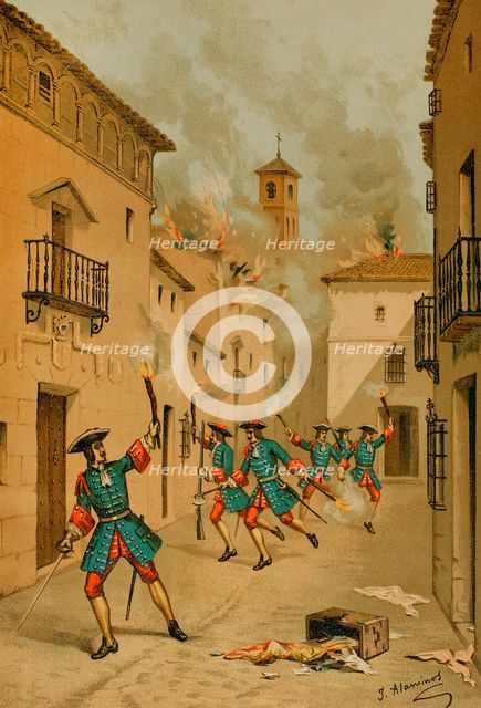 War of the Spanish Succession: Siege of Játiva (8 May to 6 June 1707), 1891.  Creator: Juan Alaminos.