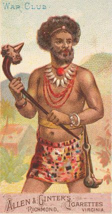 War Club, from the Arms of All Nations series (N3) for Allen & Ginter Cigarettes Brands, 1887. Creator: Allen & Ginter