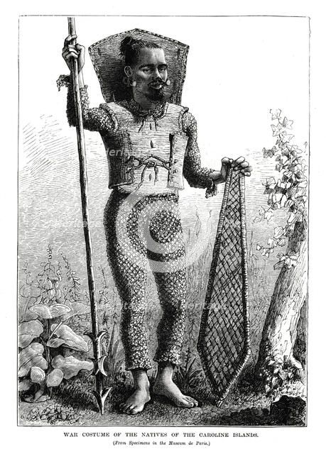 'War Costume of the Natives of the Caroline Islands', central Pacific Ocean, 1877. Artist: Unknown
