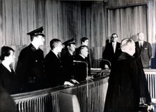 War crimes trial of Wilhelm Harster, Munich, West Germany, 1967. Creator: Unknown