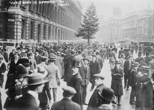 War Crowd in Downing St., London, 1914. Creator: Bain News Service