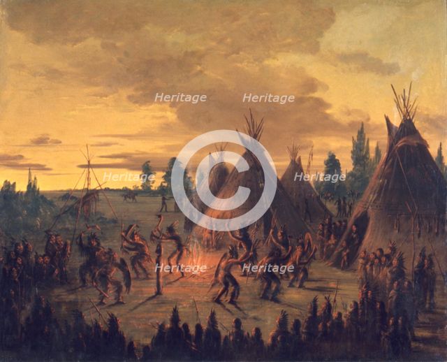 War Dance, Sioux, 1845-1848. Creator: George Catlin.