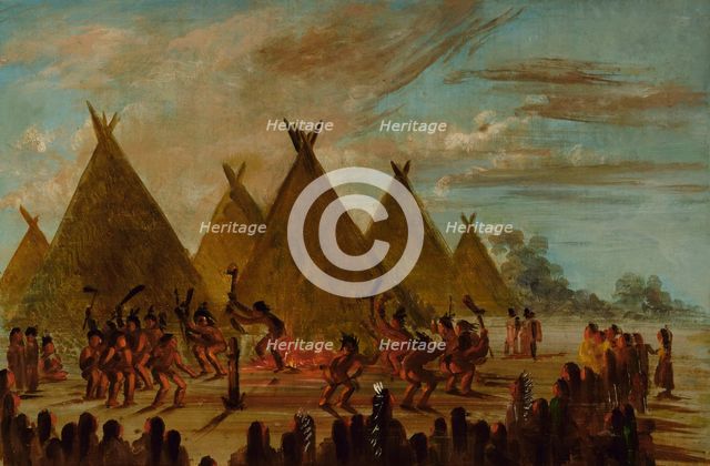 War Dance, Sioux, 1845-1848. Creator: George Catlin.
