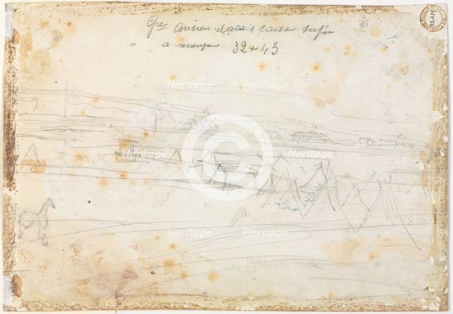 War Encampment Scene (verso), 19th century. Creator: Constantin Guys (French, 1805-1892).