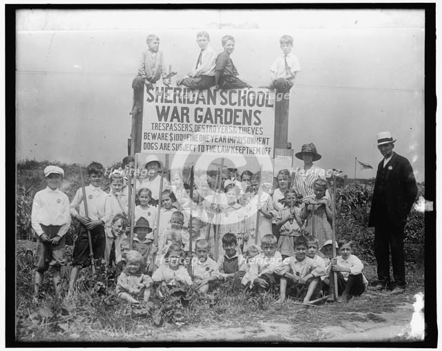 War Garden: Sheridan School, between 1910 and 1920. Creator: Harris & Ewing.