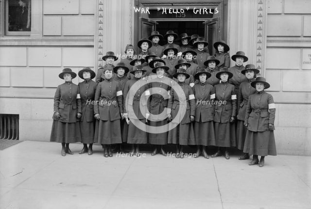 War "Hello" girls, between c1915 and c1920. Creator: Bain News Service.