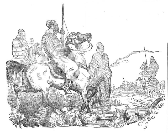 War in Morocco - Arab and Moorish cavalry, 1844. Creator: Unknown.