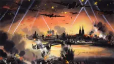 War In The Air - mass bomber raid on Cologne by the Britis, World War II, c1939-c1945. Creator: William Krogman