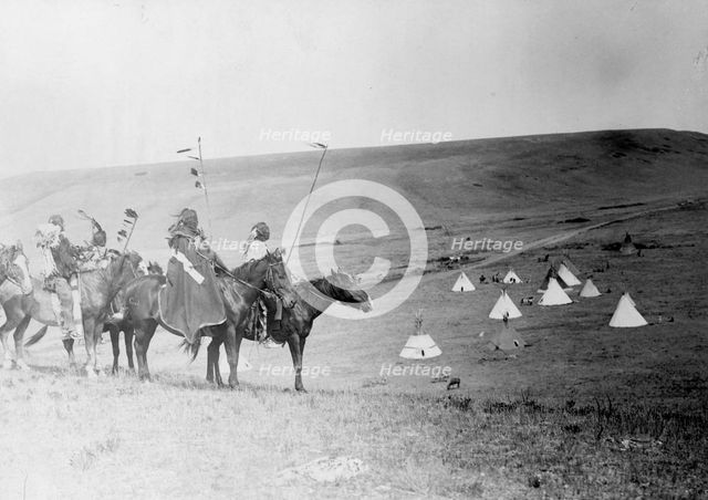 War party's farewell-Atsina, c1908. Creator: Edward Sheriff Curtis.