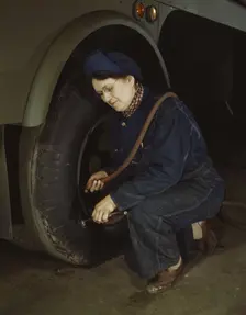 War production workers at the Heil Company making gasoline trailer..., Milwaukee, Wisconsin, 1943. Creator: Howard Hollem