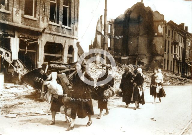 War refugees, Leuven, Belgium, World War II, c1940-c1945. Creator: Unknown.