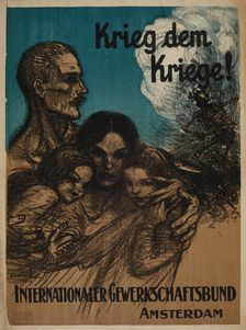 War to War! International Trade Union Confederation, Amsterdam, 1922. Creator: Steinlen, Théophile Alexandre (1859-1923)