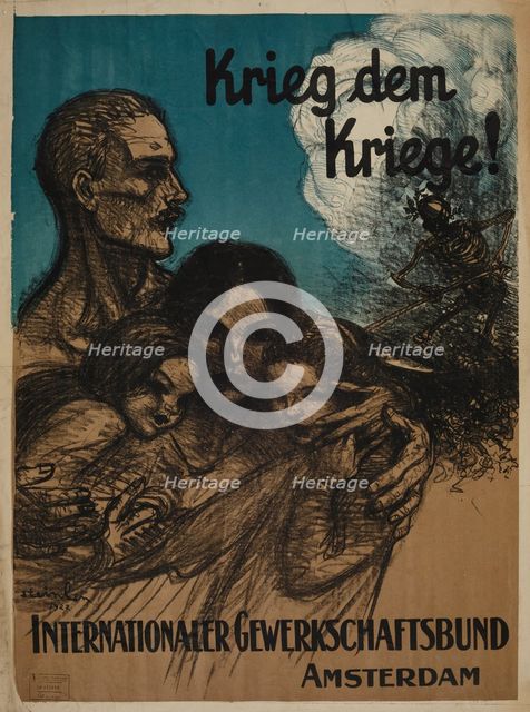 War to War! International Trade Union Confederation, Amsterdam, 1922. Creator: Steinlen, Théophile Alexandre (1859-1923).