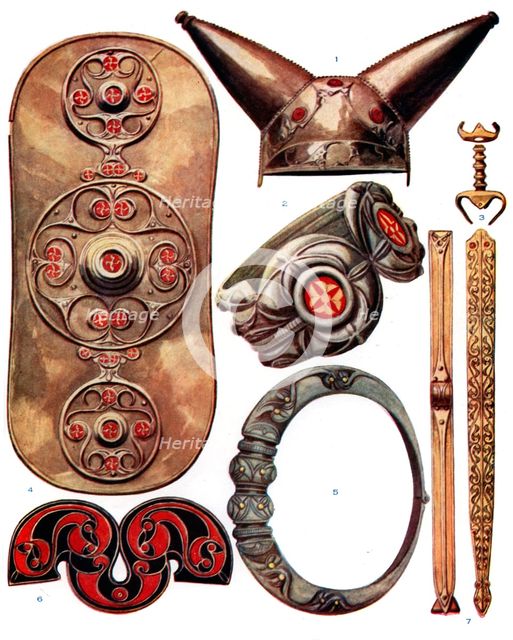 War trappings of the ancient Britons, 1933-1934. Artist: Unknown